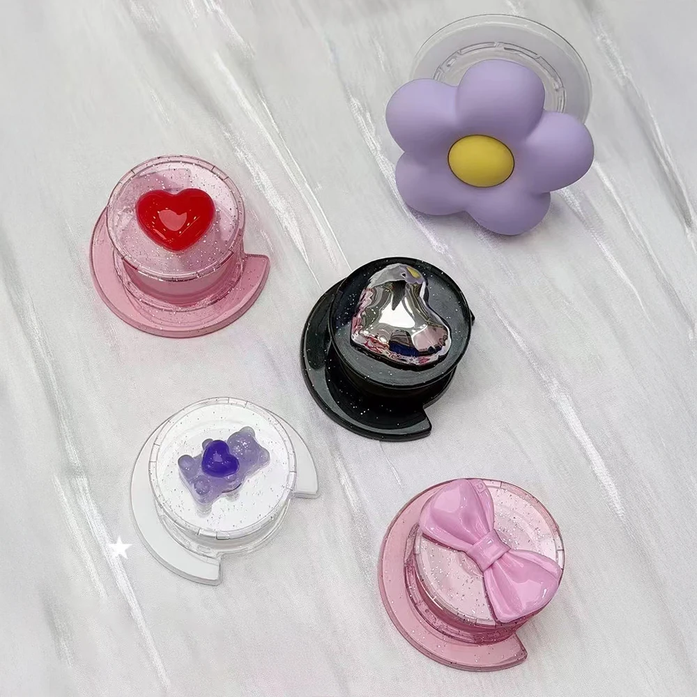 

3D лук, медведь, цветок, сердце, C-образная магнитная ручка для телефона, держатель для IPhone, поддержка аксессуаров для мобильных телефонов Galaxy