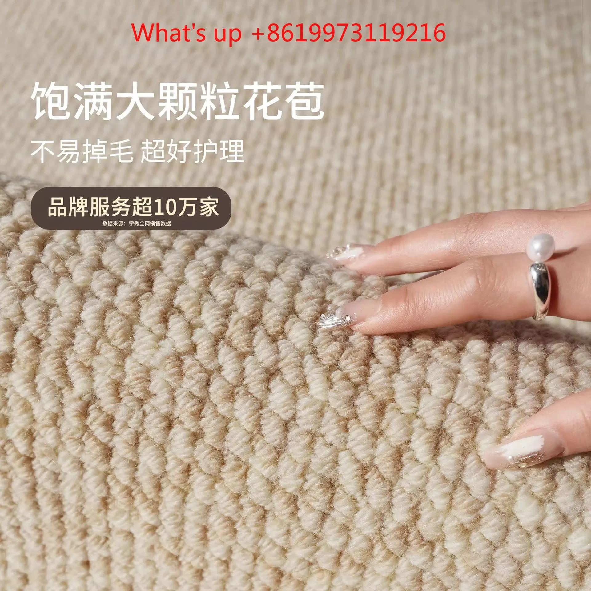2026 wool carpet plain living room light lxury high-end new home carpet big house standard bedroom floor mat dirt-resistant