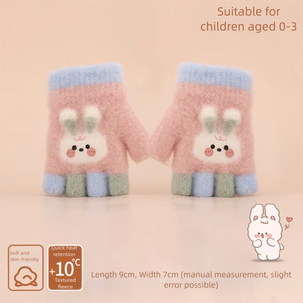 

Модные теплые детские зимние перчатки для детей 0-3 лет, ветрозащитные, морозостойкие детские варежки, эластичные утолщенные вязаные перчатки для улицы