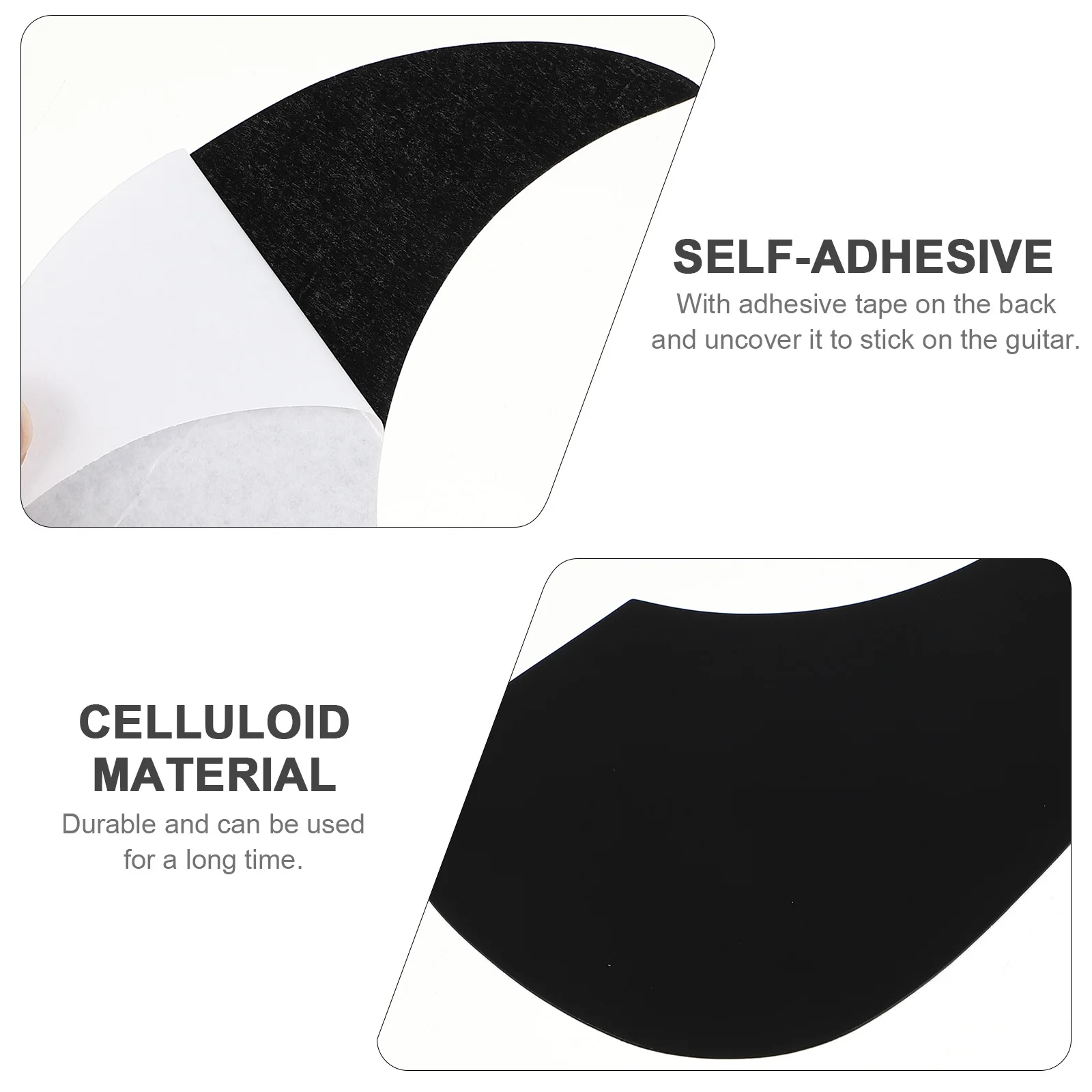 

Guitar Pickguard Black 6.89 X 3.4 Inch Self Adhesive Celluloid Protector For Acoustic Guitar Waterdrop Style Scratch Guard