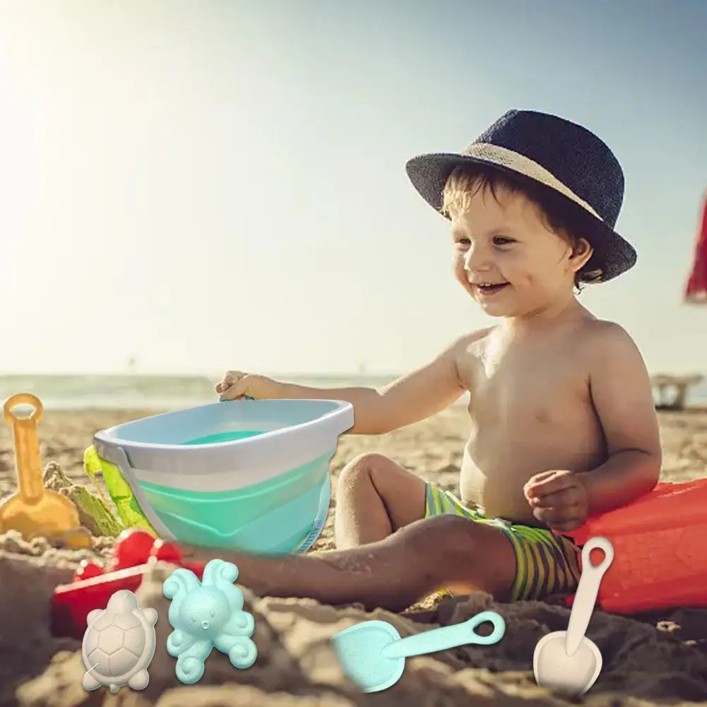 

Children Sand Toys 11PCS Summer Beach Game Sand Bucket Shovel Silicone Sandbox Outdoor Water Fun Beach Toys Kid Gifts