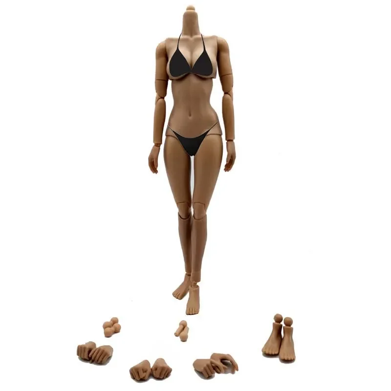 Colección de juguetes corporales femeninos a escala 1/6, piel de trigo, pecho grande postizo, figura de acción de 12 pulgadas, muñeca de arte de pintura, regalo de 27cm