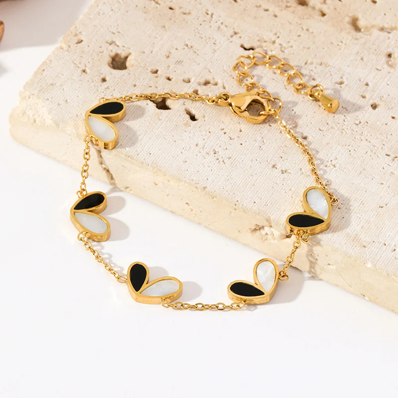 EILIECK 316L Edelstahl Kreatives Herz-Halsketten-Armband-Ohrringe-Set für Damen, Modischer Goldfarbener Wasserdichter Schmuck als Geschenk – Detail 17