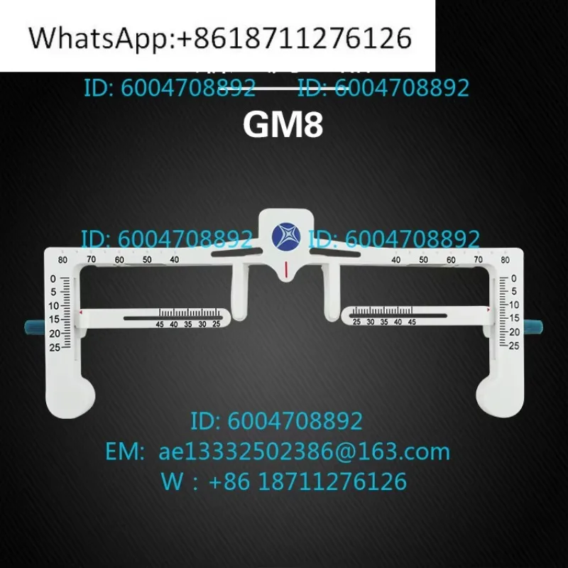 Progressive measuring device, pupil height, pupil distance measurement for single and double eyes, frame width measurement