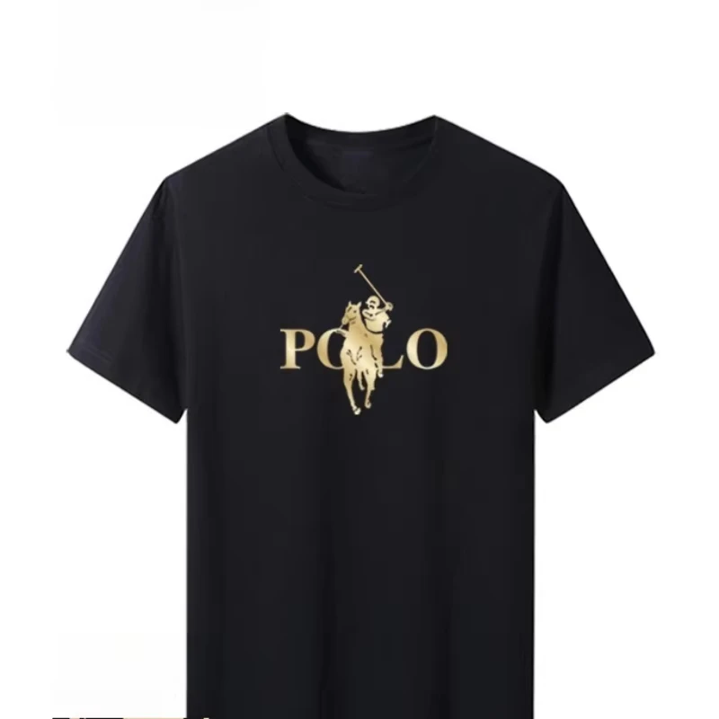 

High-quality Men's Summer New Thick Pure Cotton T-shirt, with Printed Design, Stylish, Breathable, and Sweat-absorbing