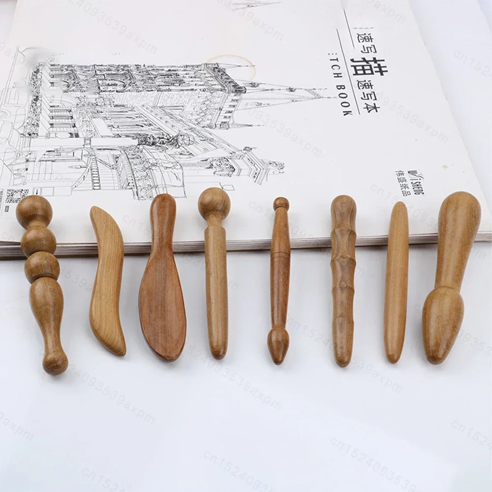 Natural Wooden Acupoint Stick Dial Stick Meridian Pen Massage Stick Body Meridian Stress Relief Foot Sole Acupoint Massage Tools