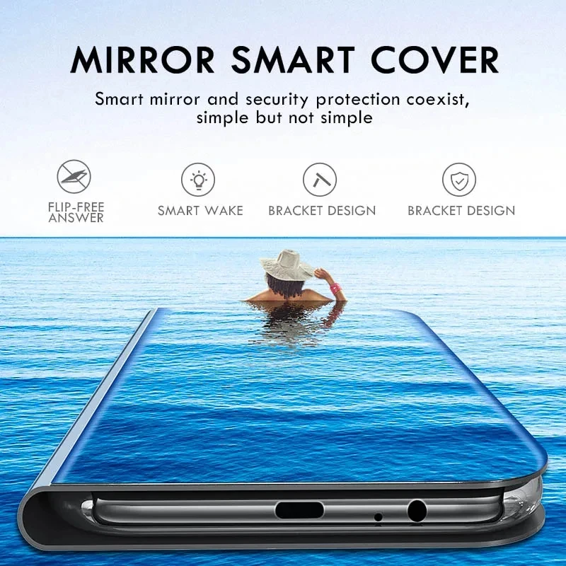 

Luxury Mirror Flip Cover For Samsung Galaxy S24 S23 S22 S21 S20 Ultra For Note 20 Ultra Note 10 9 8 S10 S9 Plus For S10 S9 Case