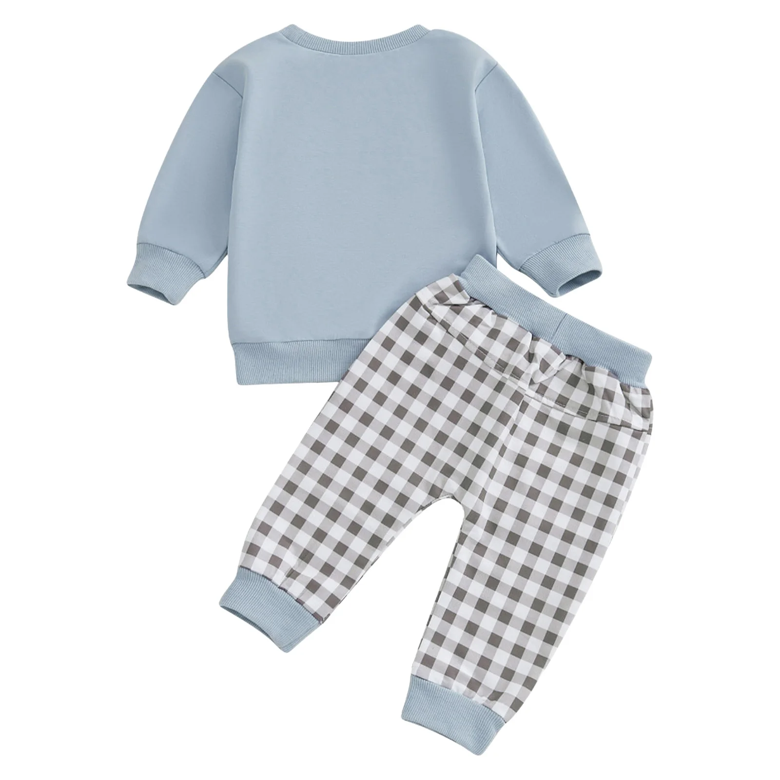 ملابس أطفال أولادي بناتي للربيع والخريف بأكمام طويلة مطرزة على شكل بطة مع بنطال رياضي للارتداء اليومي في الهواء الطلق