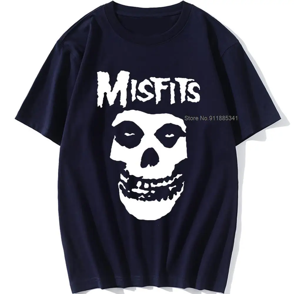 new men\'s hip-hop punk skull misfits brand cotton short-sleeve T-shirt marve