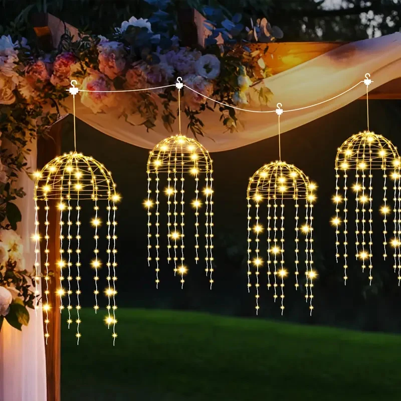 Solar Jellyfish Lights 4/6 pcs Solar Waterproof Outdoor Hanging Home Garden Decoration Lights With 8 Modes for Courtyard Trees image 4