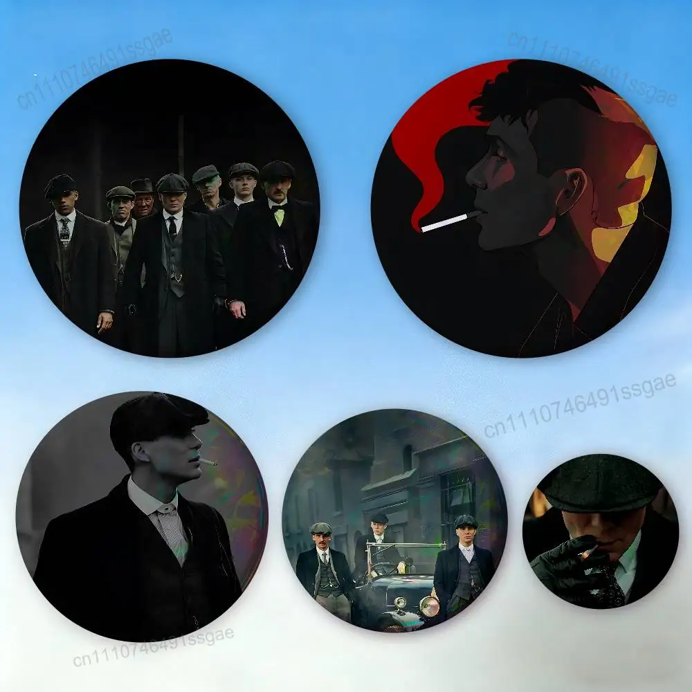 

P-Peaky B-Blinders Tommy Badges Personalized Handmade Round Brooches Pins Accessory 25mm 75mm 44mm 58mm 32mm
