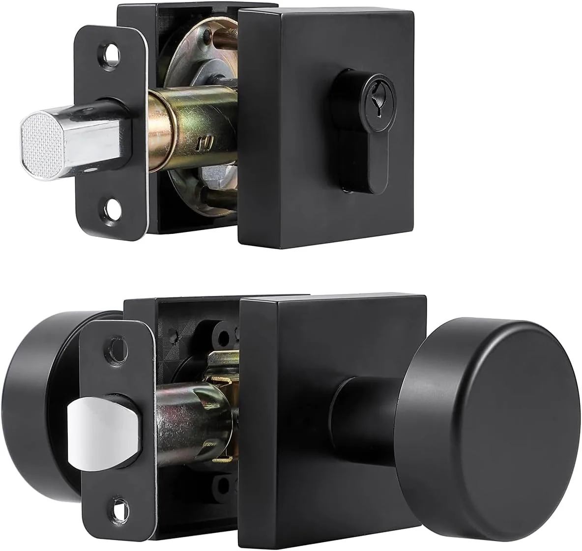 Maniglie Per Porte Interne Moderne In Alluminio, Diverse Tipologie, Residenziali, Con Combinazione Internet E Chiavistello Laterale-image