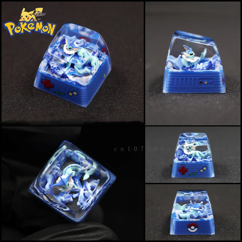 Pokemon Resin Keycaps Vaporeon Anime Customized Micro Landscape Mechanical Keyboard DIY Keycaps Cute Keyboard Accessories Gifts