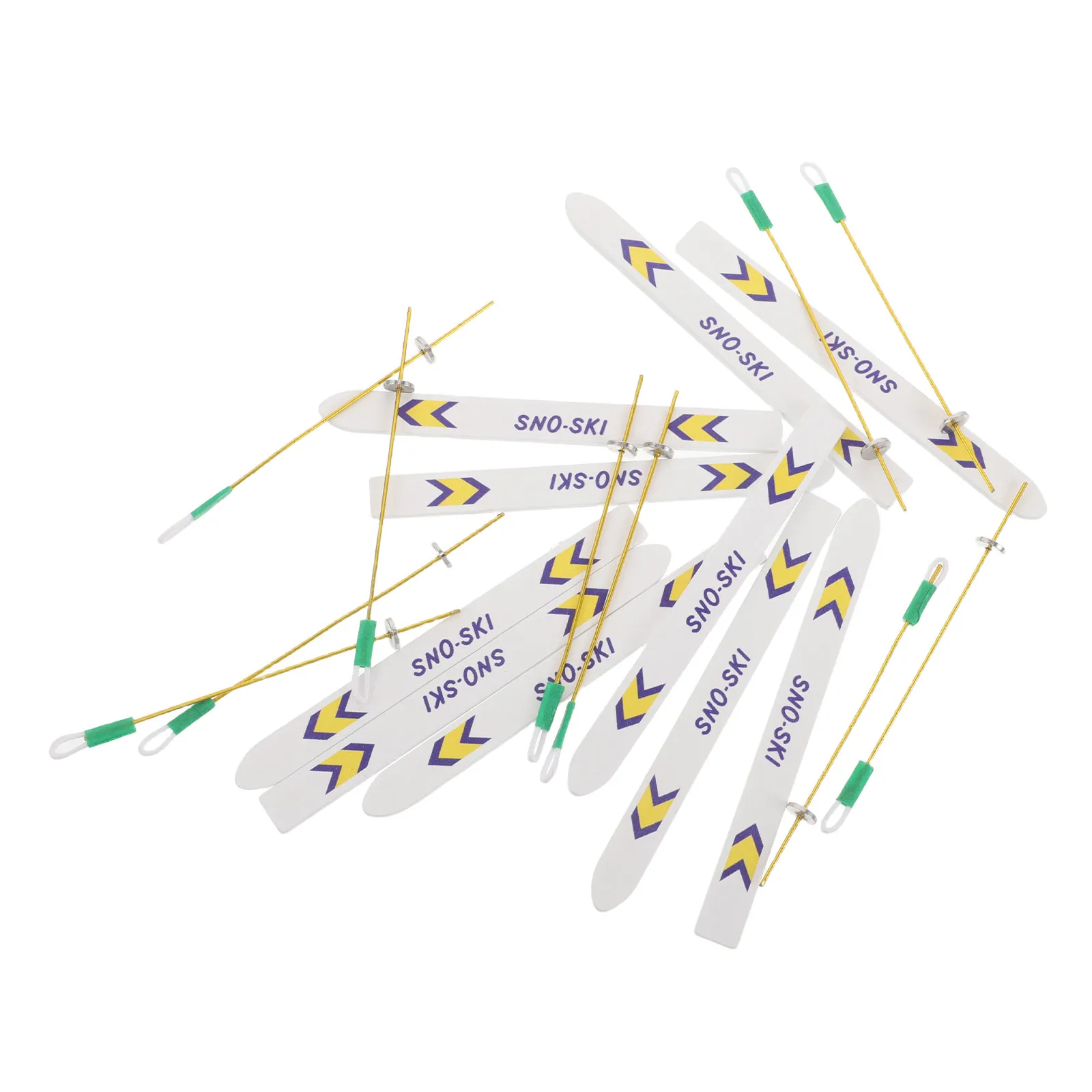 

5Set Mini Skis Poles Wooden Dollhouse Holiday Accessories Christmas Winter Skiing Scene Miniature Festive Decor Outdoor Sport