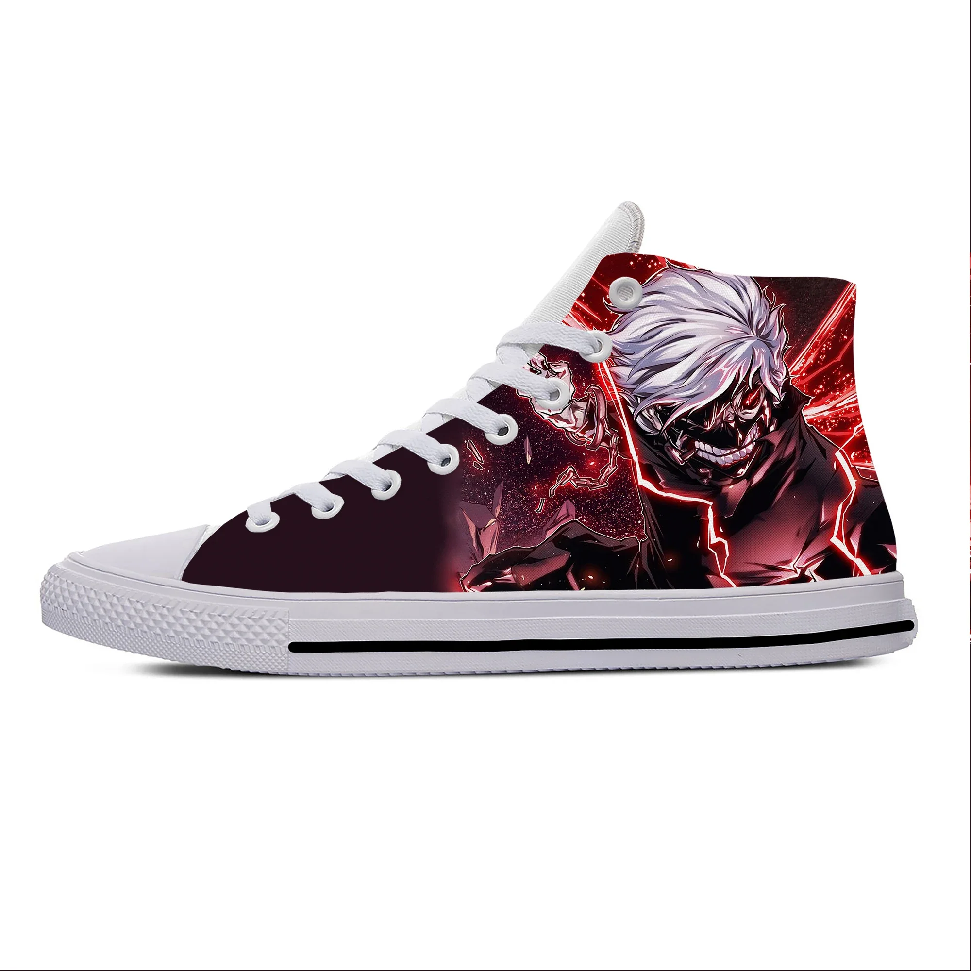 Hot Summer Cool Anime Manga Kaneki Ken Tokyo Ghoul Funny Casual Shoes Men Women Fashion Sneakers High Top Classic Board Shoes