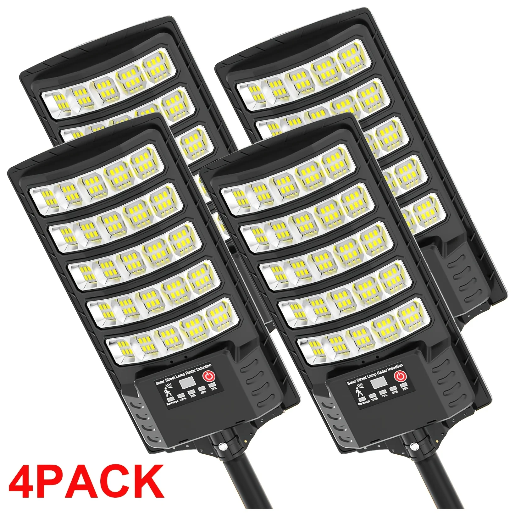 

4/6/8pcs Solar Street Lights Outdoor - 7000K Solar Lights Outdoor Waterproof Dusk to Dawn, Commercial Solar Parking Lot Lights with Motion Sensor, Solar Powered LED Street Light for Yard, Outside