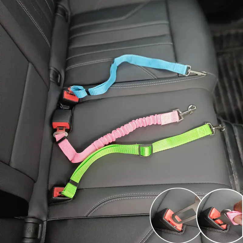 Adjustable Pet Cat Dog Car Seat Belt Pet Seat Vehicle Dog Harness Lead Clip Safety Lever Traction Dog Collars Dog Accessoires