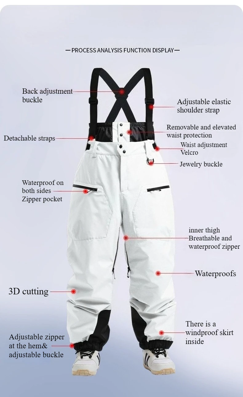 Neue Ski Hose Solide Schnee Frauen Winddicht Wasserdichte Schnee Hosen Warme Atmungsaktive Verdickte Winter Outdoor Snowboard Hosen – Detail 12