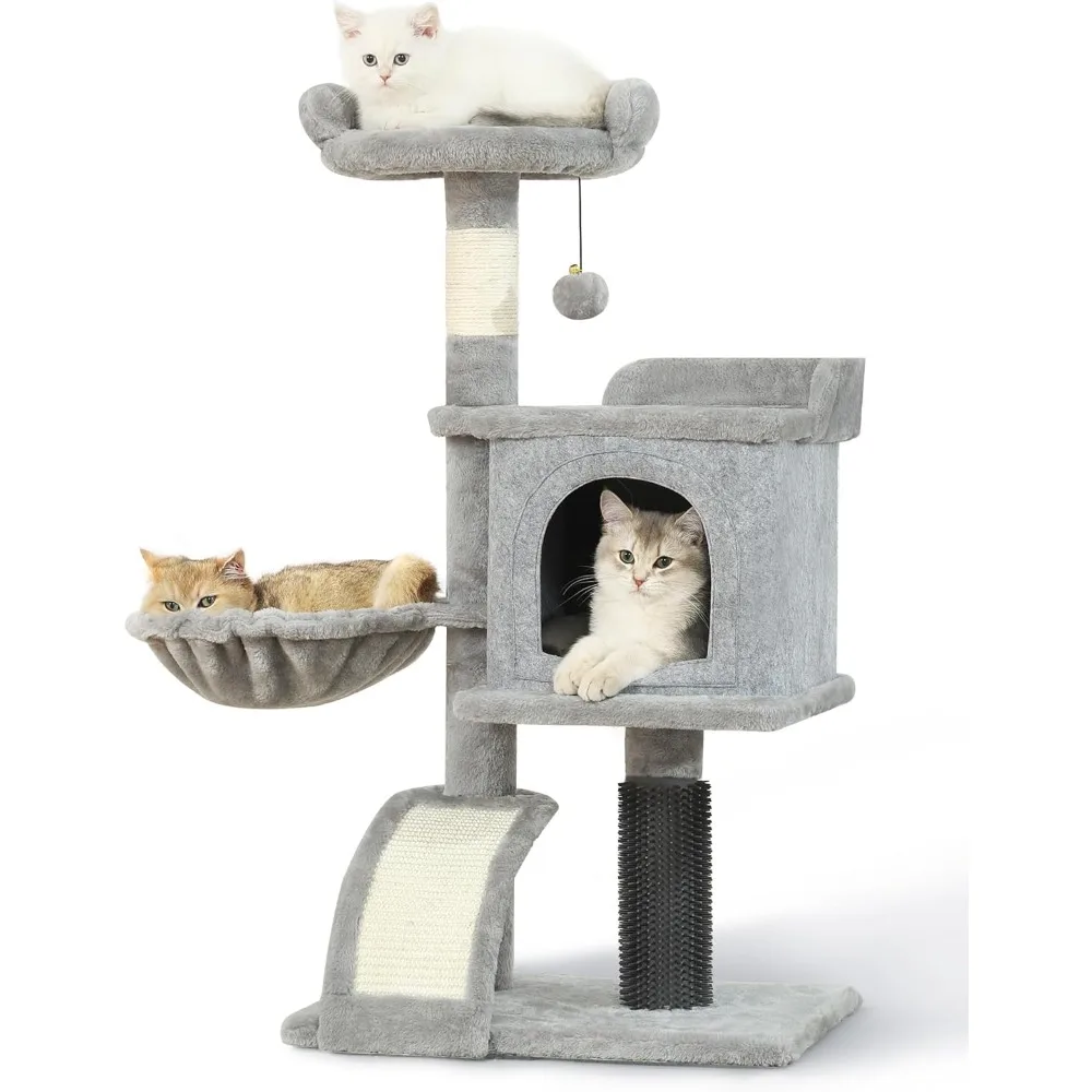 

HOOPET Small Cat Tree 36.6 Inches Multi-Level Cat Tree, Tower for Indoor Cats, Condo with Sisal Scratching Post, Hammock