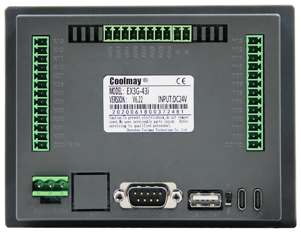 Coolmay 4.3 inch 12 transistor outputs EX3G-8043H  integrated hmi plc controller