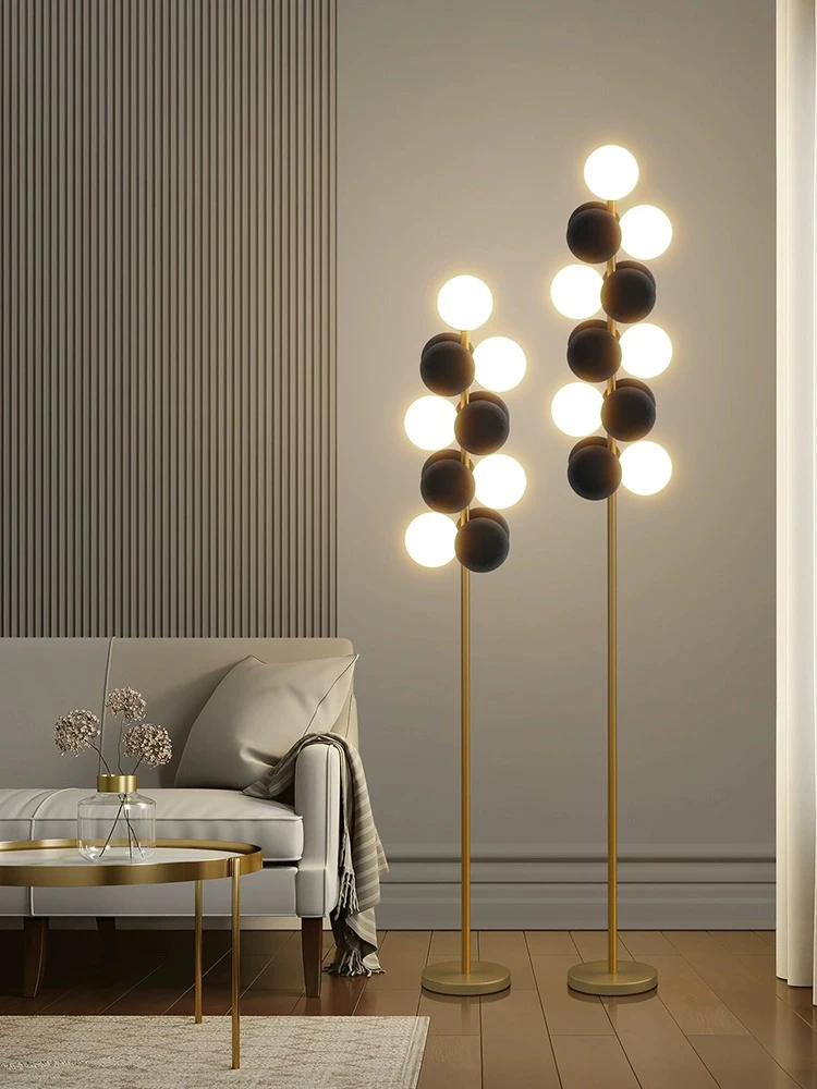 BOSSEN-Lámpara de pie LED moderna, luz de pie de cobre completo de hasta 188CM para sala de estar, sala de estudio, lámpara de pie minimalista