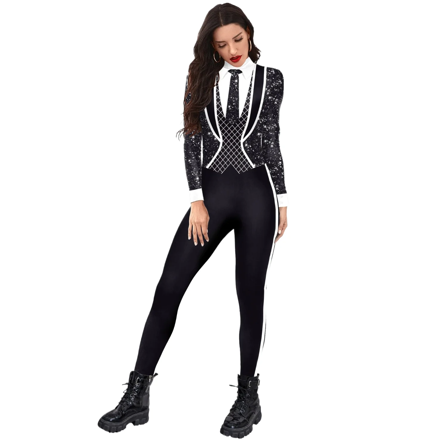 

2024 One Piece Suit Pattern Jumpsuit 3D Printed Adult Jumpsuit Slim Halloween Carnival Holiday Bodysuit