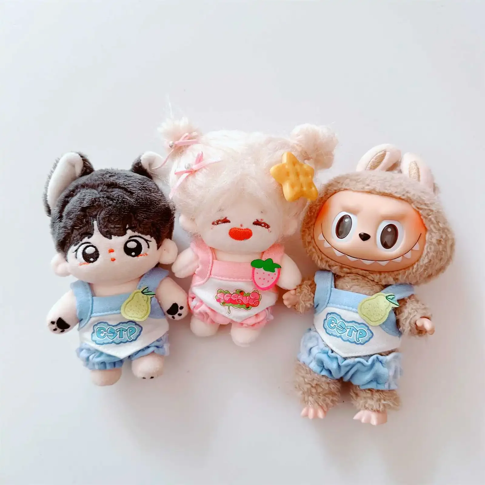 

17cm Labubu Tank Top Sleeveless T-shirt+Pant The Monsters Vinyl Labubu Outfit Clothing Accessory 10-15CM Doll Clothes Gift