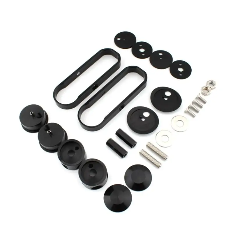 A96E-Motorcycle Black 180° Adjustable Drop Mirror Relocator Mount For Touring Street Glide FLHX 2006-2013