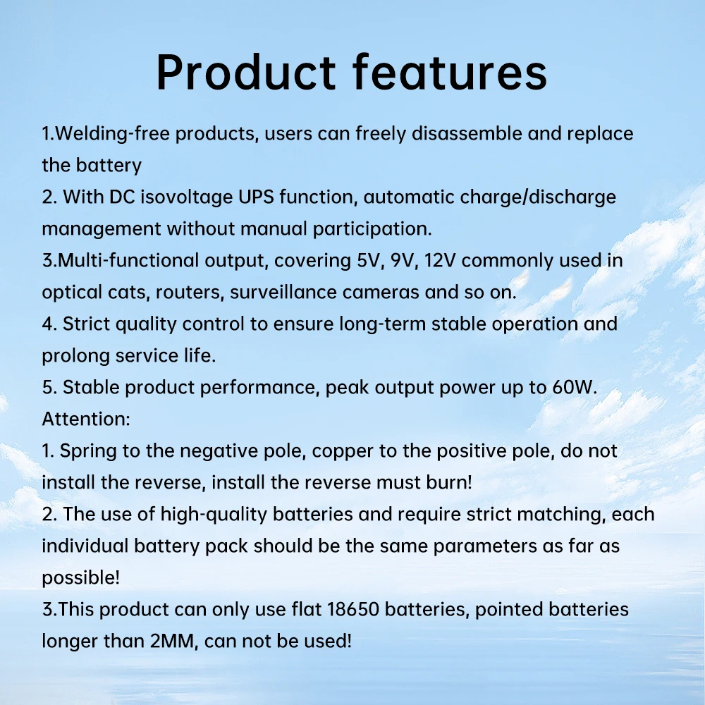 5V 9V 12V Ausgang UPS Unterbrechungsfreie Stromversorgung Powerbank-Box für Router Handy Stromspeicher-Gehäuse 6x 18650 Batterie – Detail 24