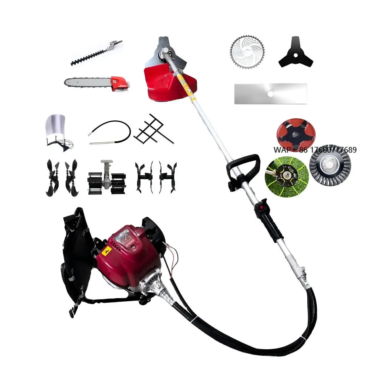 High Quality 4 Stroke Petrol Brush Cutter for Gardening Grass Trimming and Bush Clearing with 35.8cc Engine