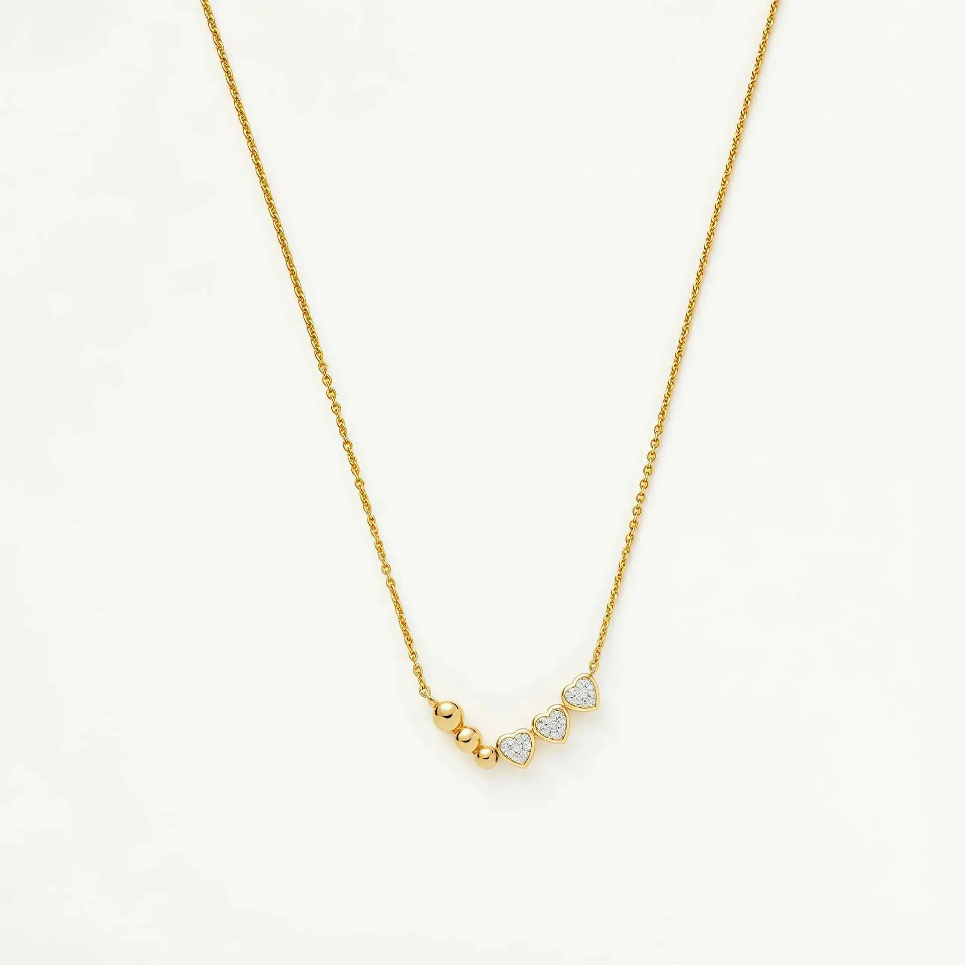 Vergoldete Kupfer-Anhänger-Halskette, Verstellbare Perlen-Liebeskette für Damen, Eleganter Alltags- und Hochzeitsschmuck als Geschenk – Detail 7
