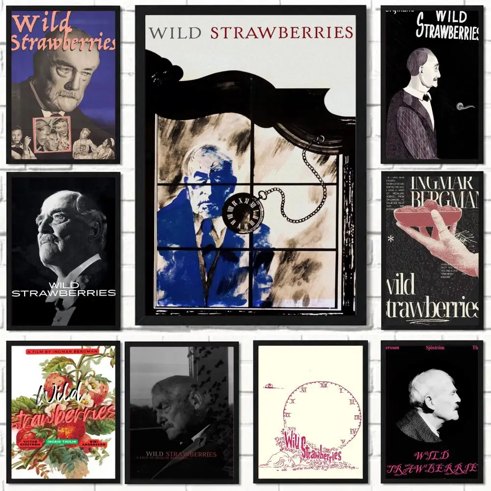 classic movie W-Wild Strawberries-S Poster Self Adhesive Wall Decor for Modern Home Cafe Office and Bar