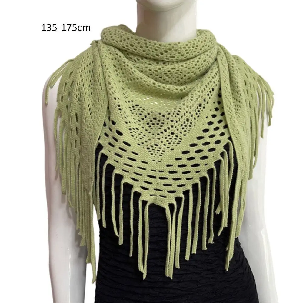 مريلة مثلث الأوشحة شال سماكة مُثبّت كبّاس الخريف الشتاء وشاح محبوك مع شرابات يندبروف مزاجه سترة