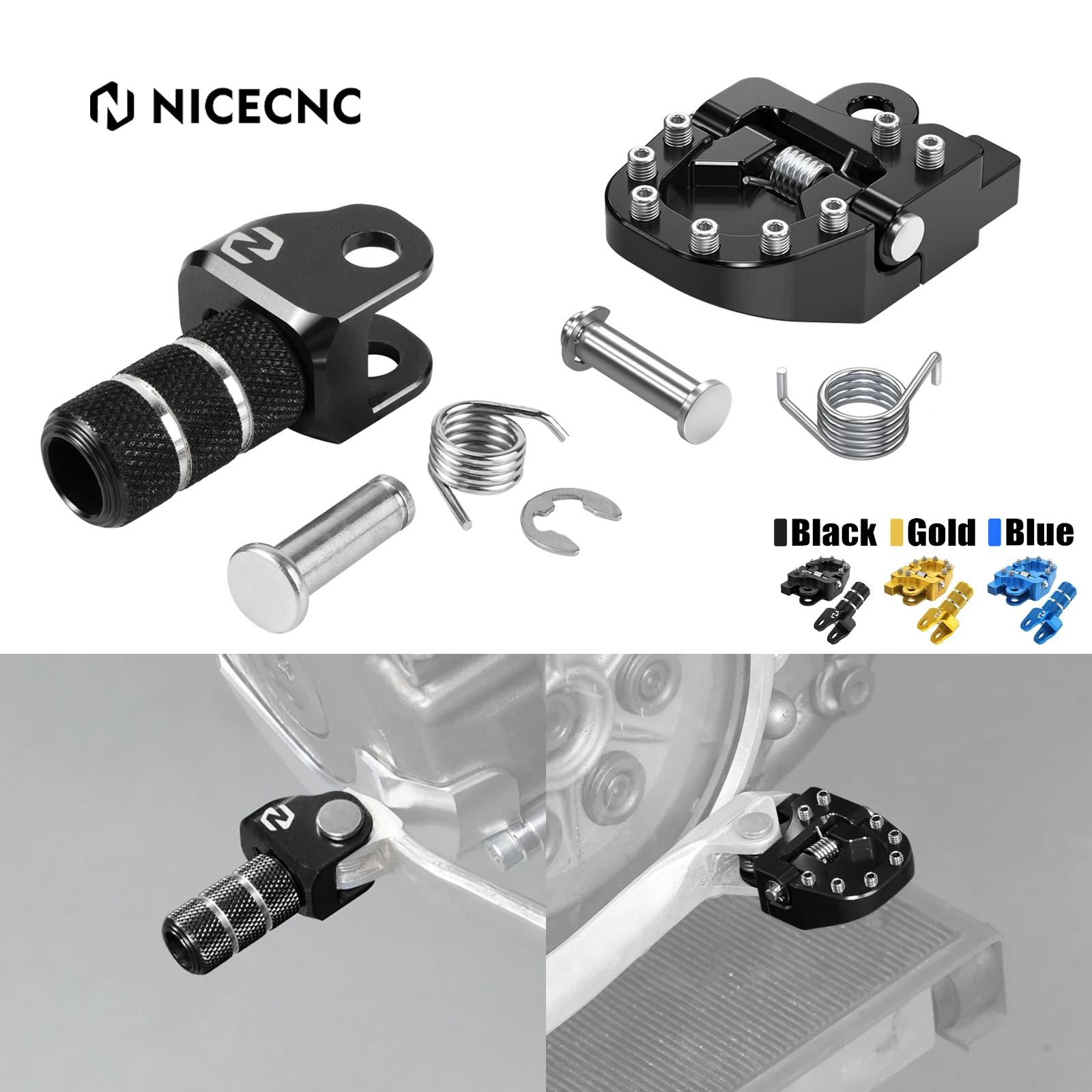 NICECNC For Suzuki DRZ400SM DRZ400S DRZ400E DRZ400 2000-2024 Adjustable Shift Lever Tip Folding Brake Pedal Tip DR-Z 400 E S SM