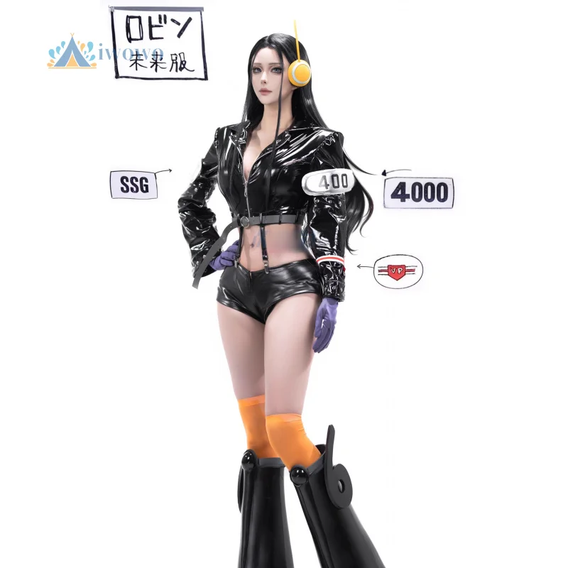 

Nico Robin‌ Cosplay Costume Wig Sexy Cool Leather Jacket leg Accessory Outfit Anime Game Halloween Carnival Uniform Suit