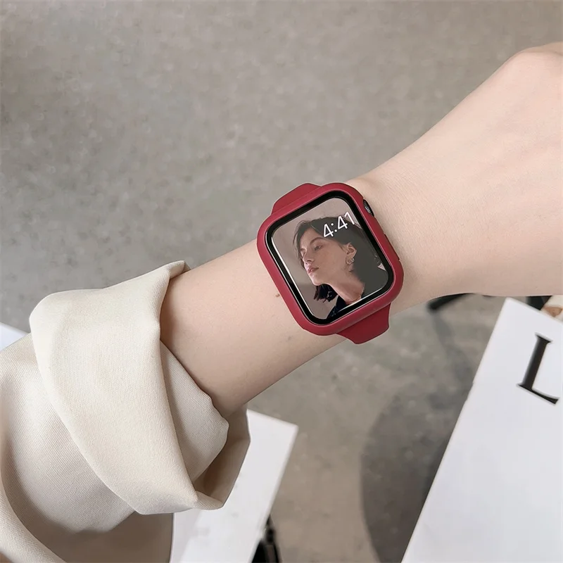 Soft Silicone Case For Apple Watch 7 45mm 6 SE Series 42mm 38mm  Fashion Solid Color For IWatch 40mm 44mm 41mm Protective Frame