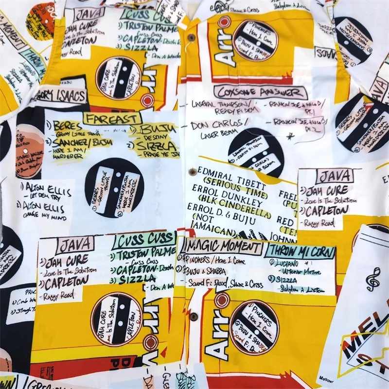 WWACKO MARIA Fashion Trend Full-Print Poster Heaven Tokyo Hawaii Short-Sleeve Shirt Quality Brand Men's Women's Summer Tops