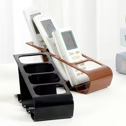 Remote Control Holder 4 Slot Desktop Storage Box Tv Air Conditioning Remote Control Sun Glasses Stand Holder Home Desk Shelf