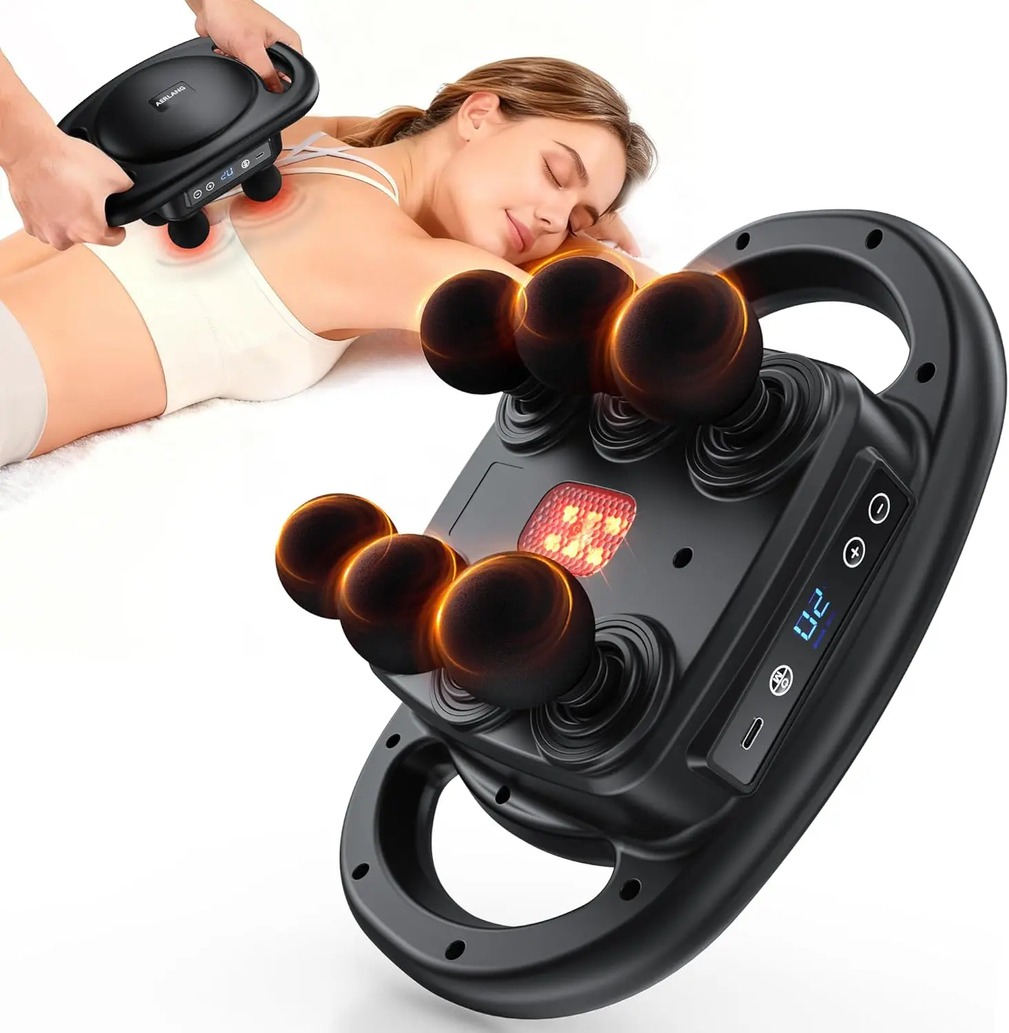 

Deep Tissue Massage Gun with 6 Heads, 9 Speeds & 4 Modes for Pain Relief - Perfect Gift