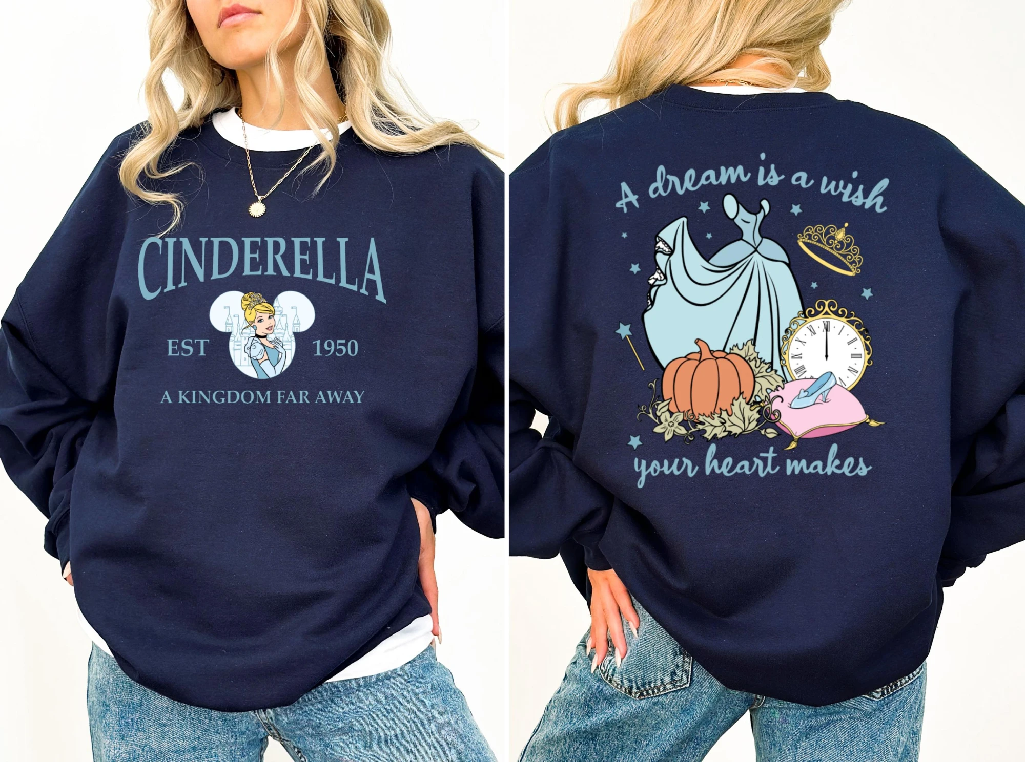 ملابس رياضية كلاسيكية لأميرات ديزني ريترو 2025 ملابس رياضية سندريلا 1950 سلسلة المملكة البعيدة المطبوعة للسيدات