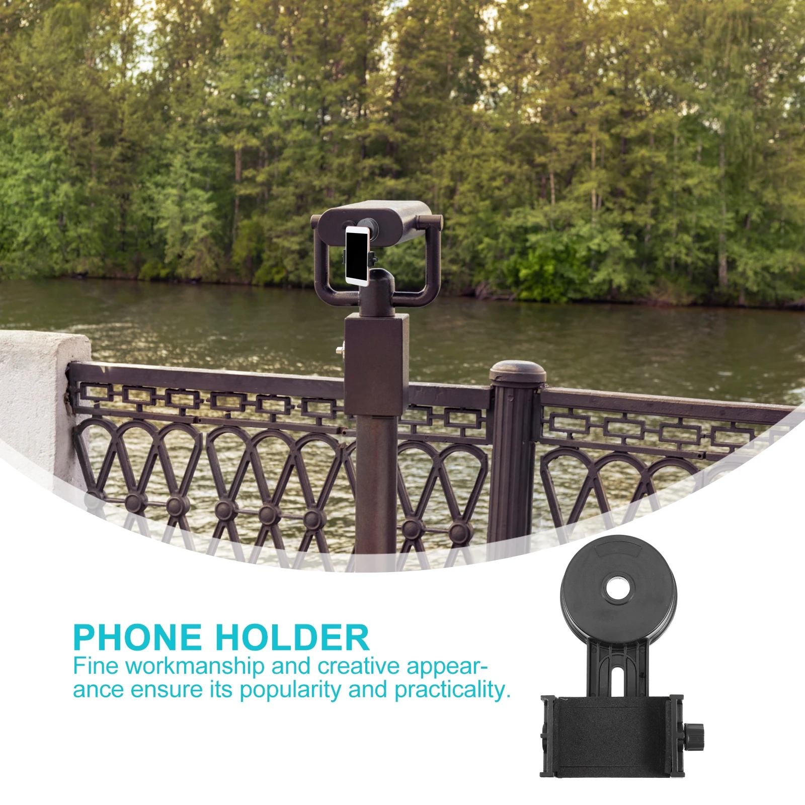 

Abs Phone Clip Adapter for Binocular Monocular Spotting Scope Telescope Phone Photography Holder Screw Lock Secure