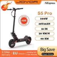 JOYOR S5 Pro ABE Adult Electric Scooter 500W Motor 48V 26Ah Battery 20km/h Speed 90km Range 10'' Tires Foldable E-Scooter