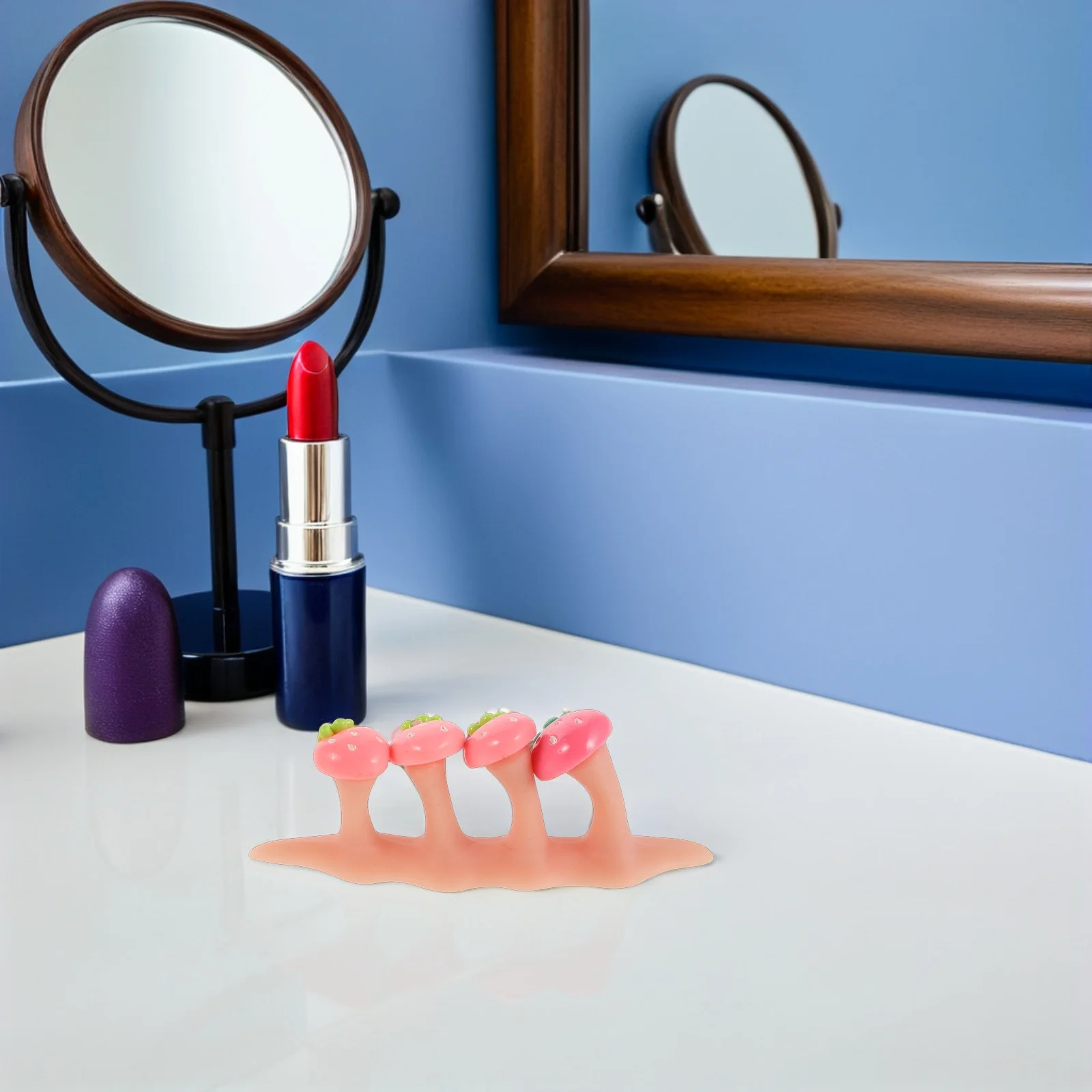 2 Sets Silicone Toe Separators Strawberry Design Soft Spacers For Pedicure Nail Art Manicure Tools Women Toe Divider Pedicure