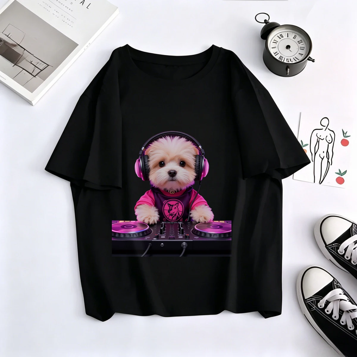 Art Craft Letter T - T Shirts Woman Jacquard Woven Pattern