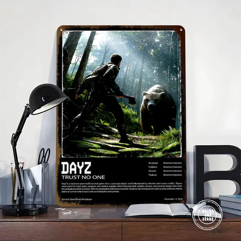 DayZ Trust No One Game Metal Poster Perfect Gift for Fans Lovers Personalized Wall Art Metal Sign for Bar Accessories Decor Room