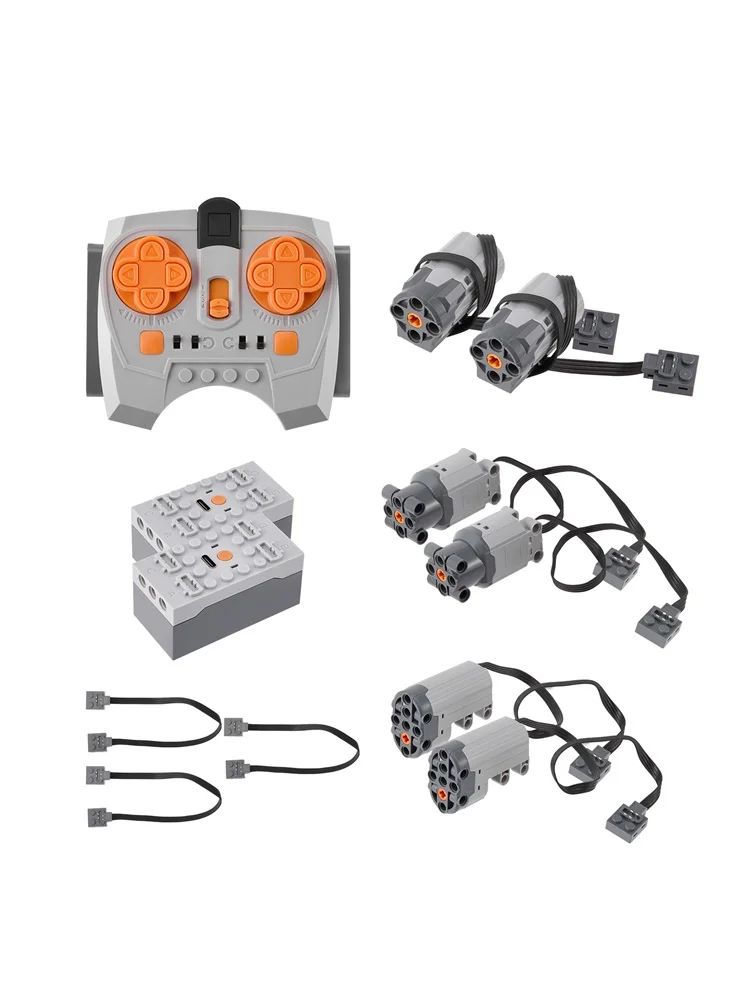 Zestaw silników Power Functions Technic, 7/12 szt. serwomechanizmów, pojemnik na baterie litowe, odbiornik zdalnego sterowania 2.4G do Legoeds — 2