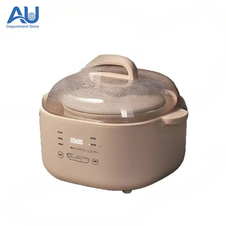 Electric Stew Pot Water Separator, Household 4.5L Automatic Ceramic Soup Steamer