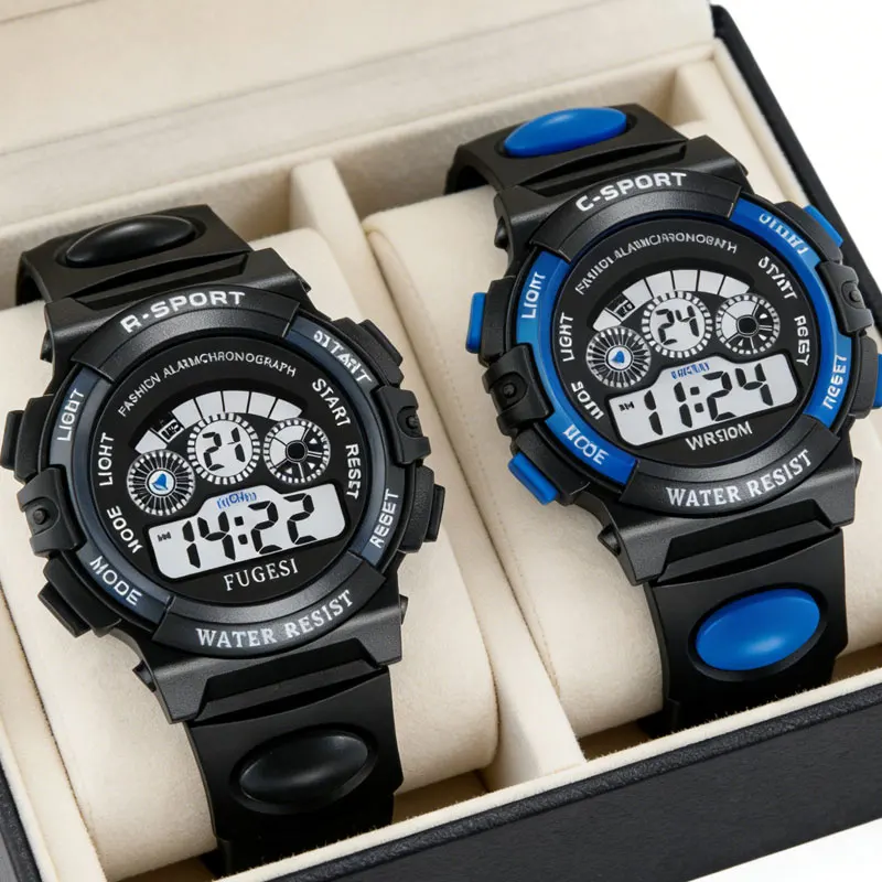 

Детские часы LED, цифровые, спортивные, для мальчиков, многофункциональные наручные часы для школьников