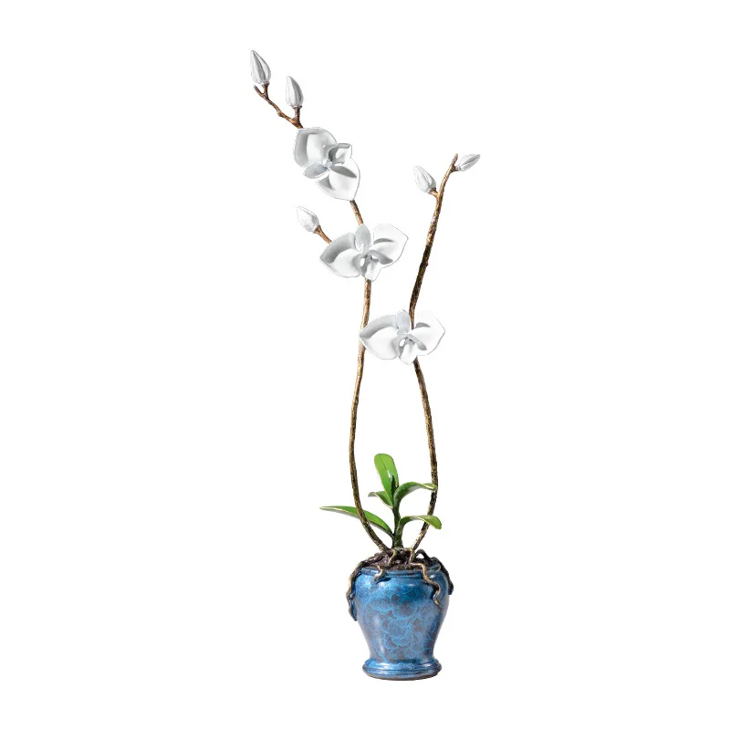 LTT butterfly orchid colored copper ornament creative home brass handicraft ornament