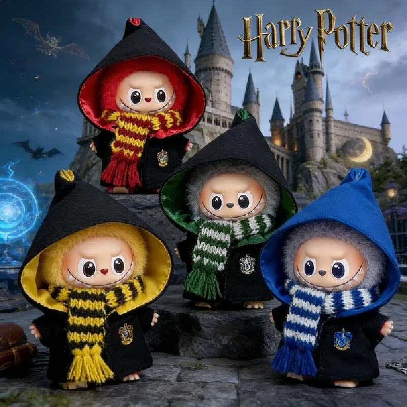 Labubu Doll Clothes Four Hogwarts Houses Wizard Robe And Scarf Two Piece Set Magic Cloak Costume For Fourth Generation Doll